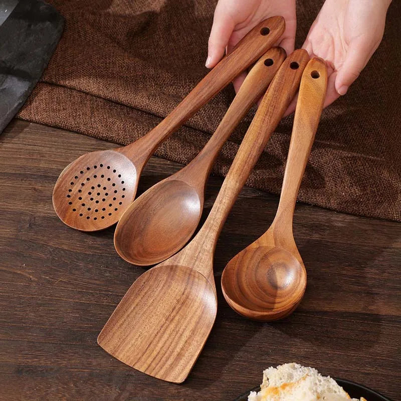 Teak Wood Kitchen Utensils 5 Piece Set