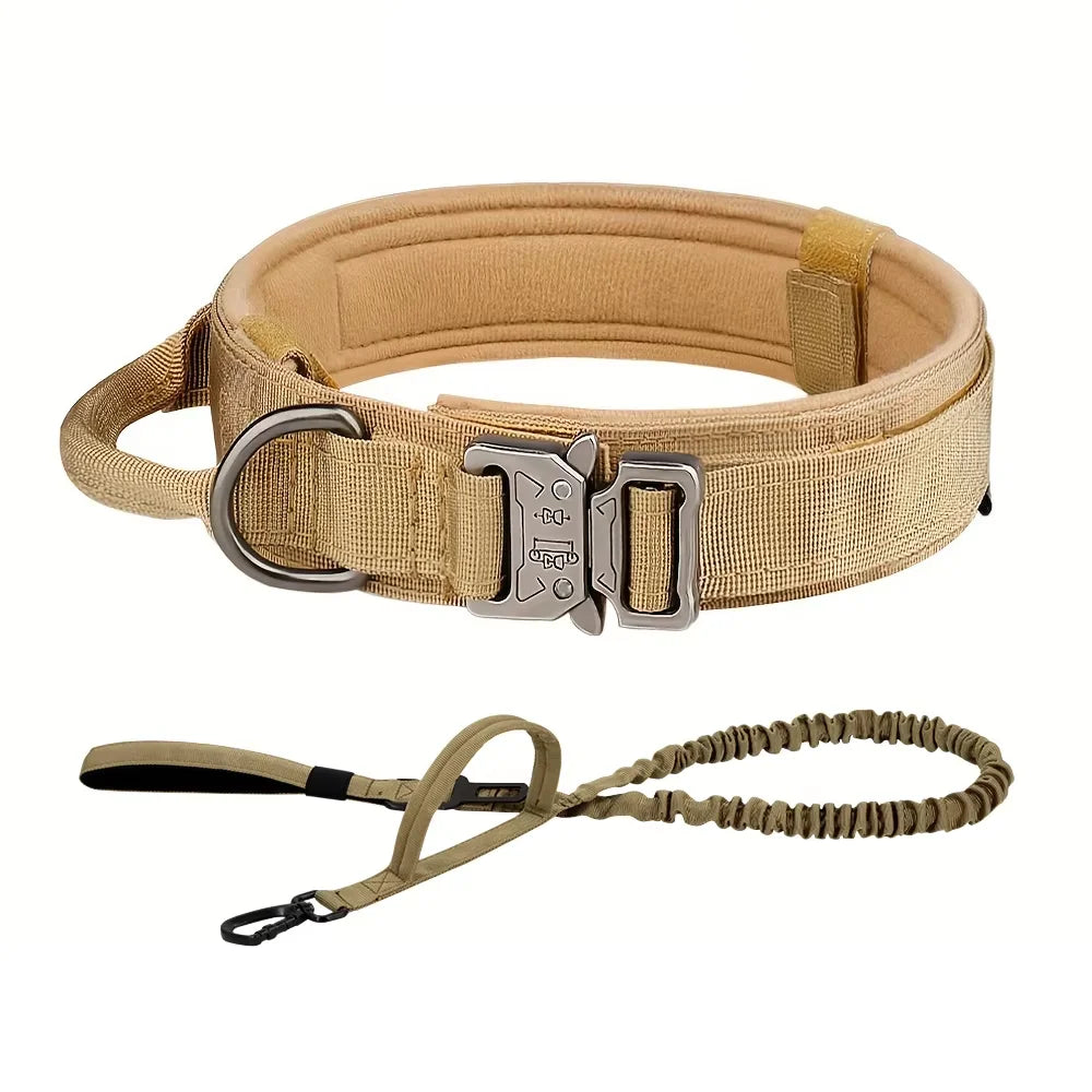 Dog Training Collar And Leash Set, Adjustable Tactical Collar