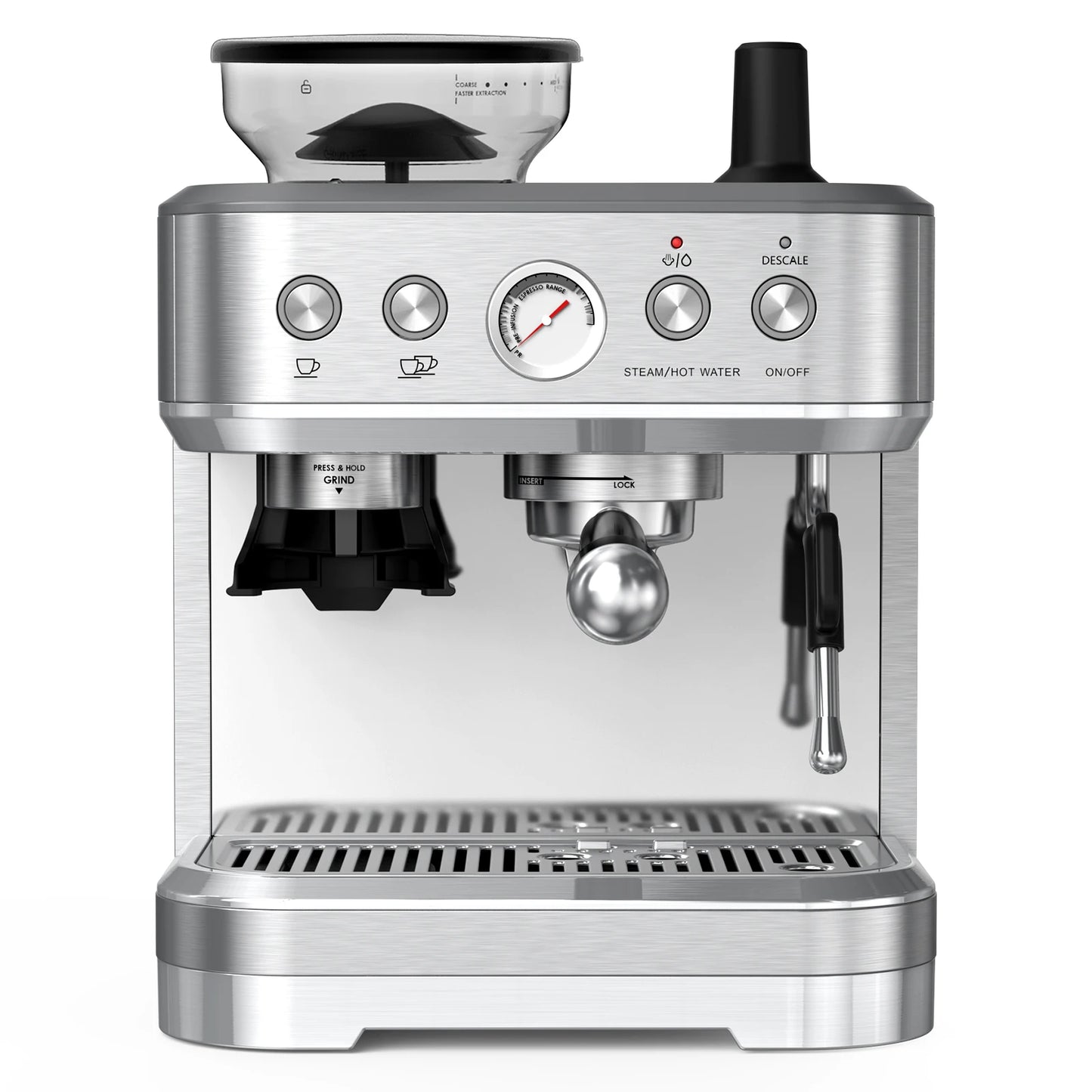 Acekool Espresso Machine With Grinder Stainless Steel Milk Frother