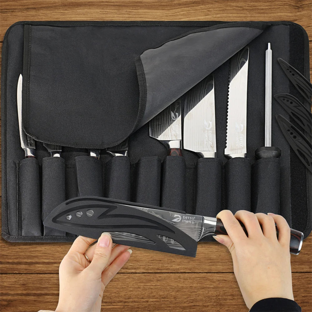 MDHAND 8-Piece Damascus Stainless Steel Kitchen Knife Set