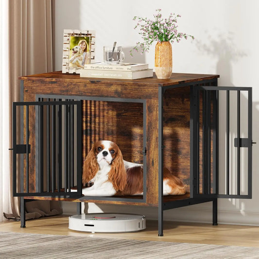 Heavy Duty Dog Crate Furniture Indoor Kennel TV Stand