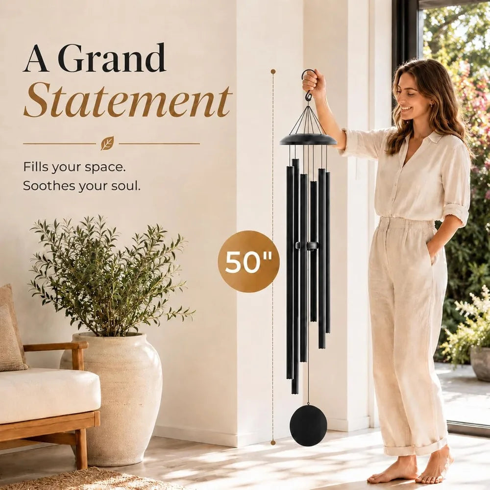 Six Tube Aluminum Wind Chimes For Outdoor Deep Tone Decor