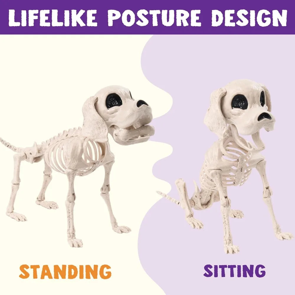 Realistic Posable Halloween Dog Skeleton With Movable Joints