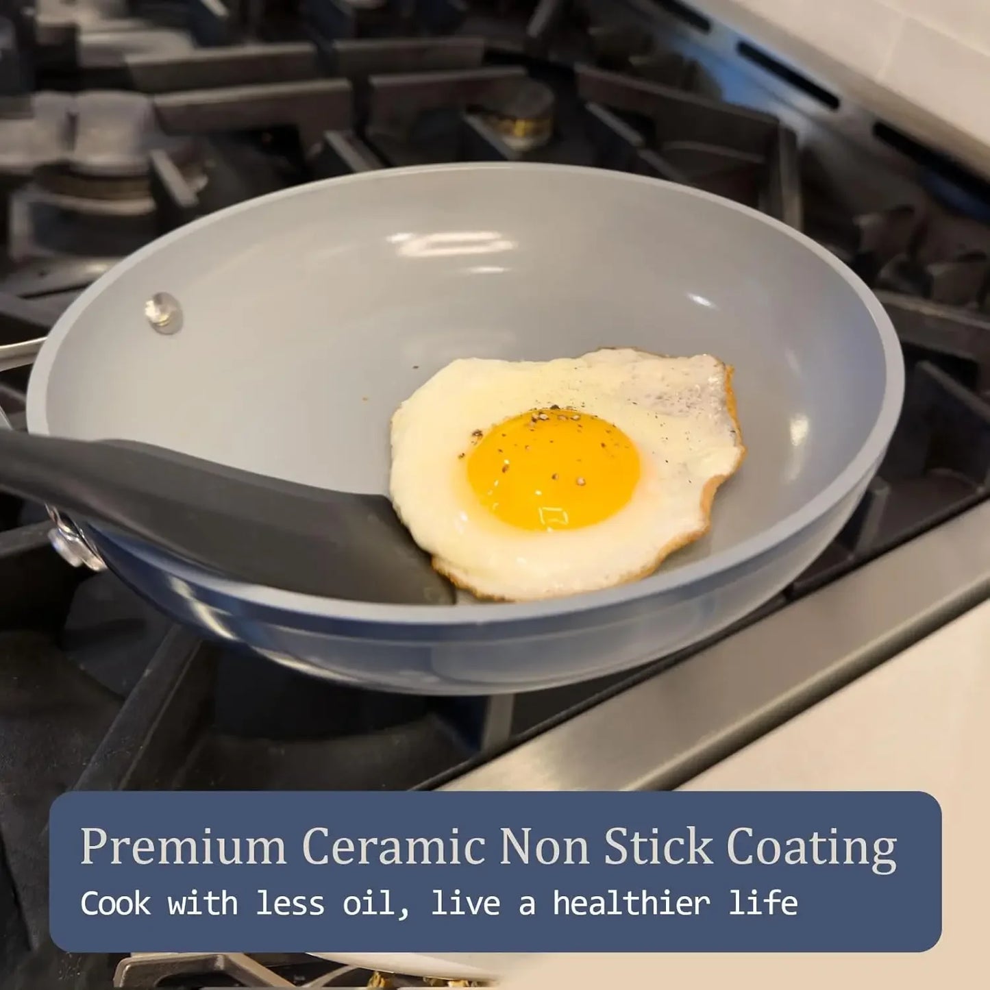 PFAS Free Ceramic Cookware Set With G7 Coating Nonstick Pots And Pans