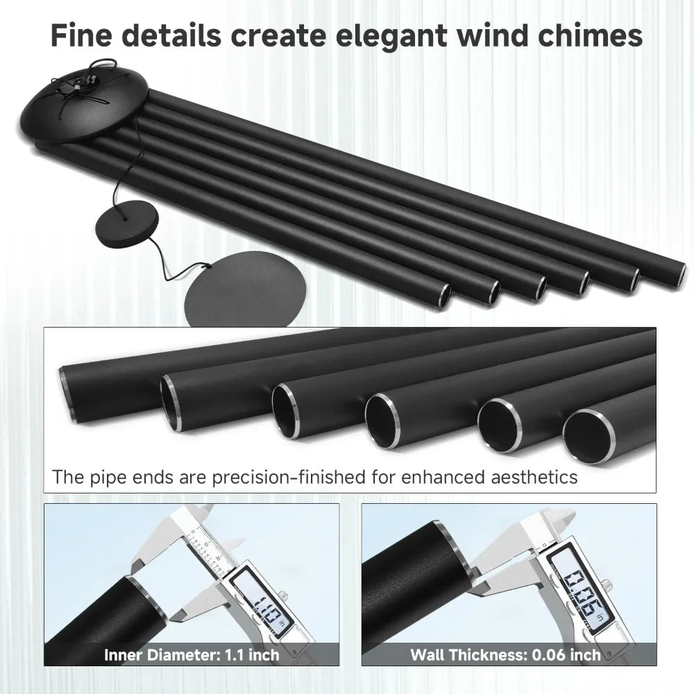 Outdoor Wind Chimes Deep Tone With Aluminum Tubes For Relaxing Garden Decor