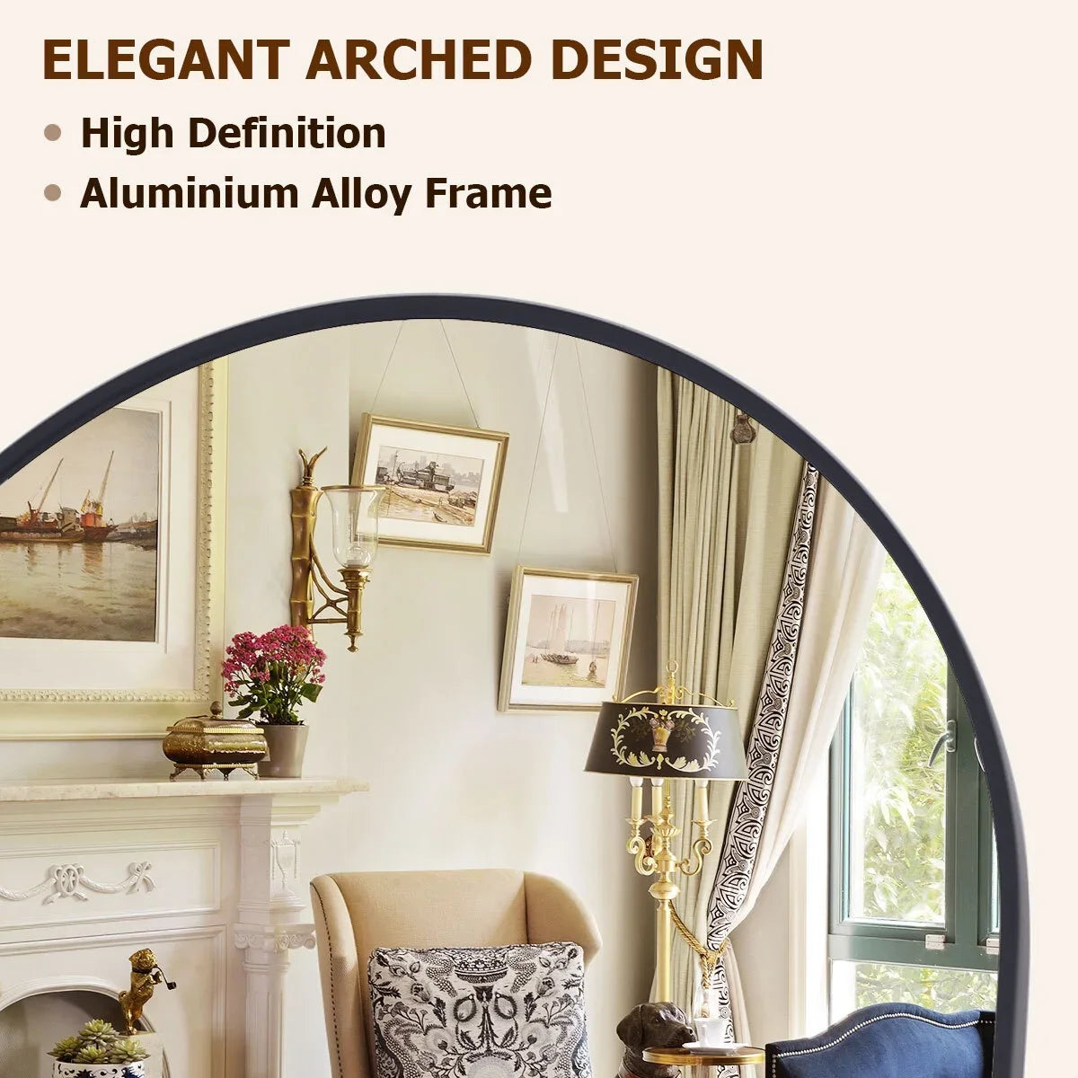 Elegant Arched Floor Mirror For Home Decor And Styling
