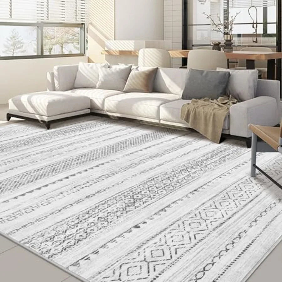 Boho Kilim Style Area Rug Polyester Machine Washable