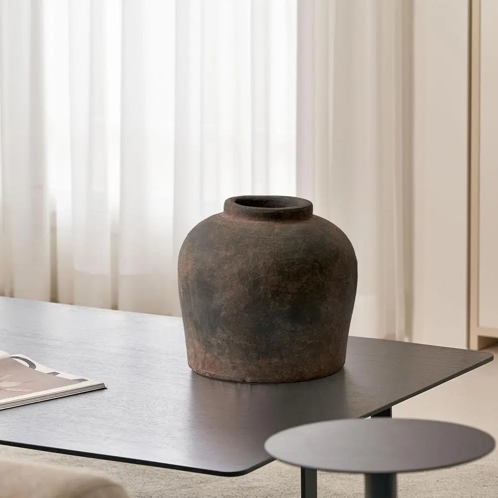 Zen Inspired Ceramic Vase for Rustic Decor and Floral Arrangements