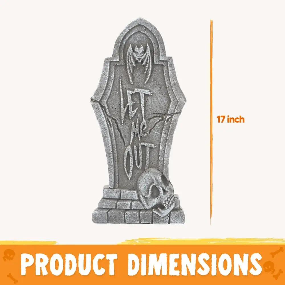 Halloween Outdoor Foam Tombstones Graveyard Headstones 5 Pack With Stakes