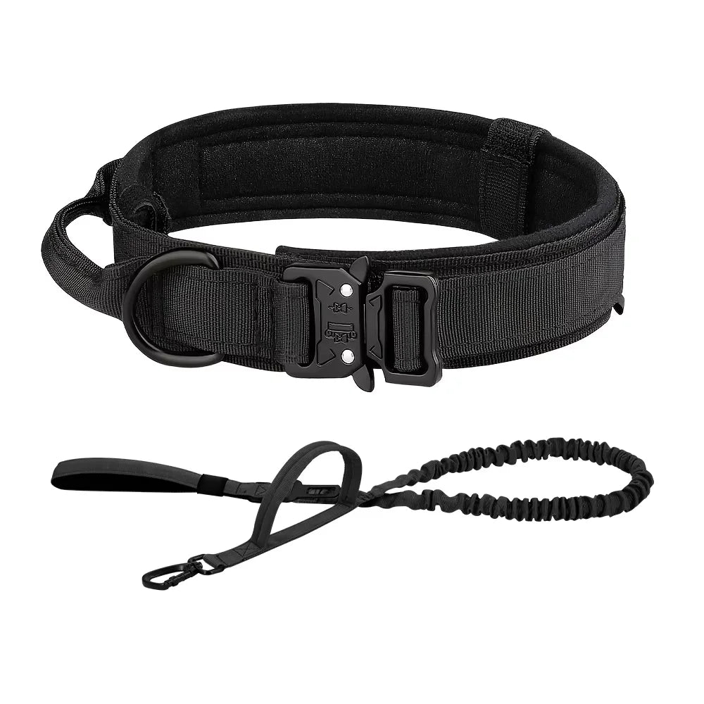 Dog Training Collar And Leash Set, Adjustable Tactical Collar