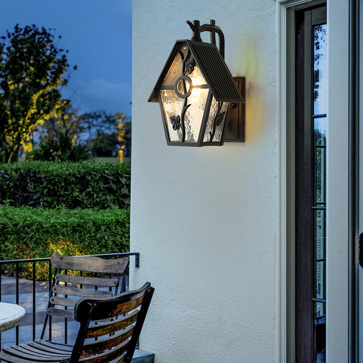 European Style Outdoor Wall Lamp IP55 Waterproof E26 Flower Decoration