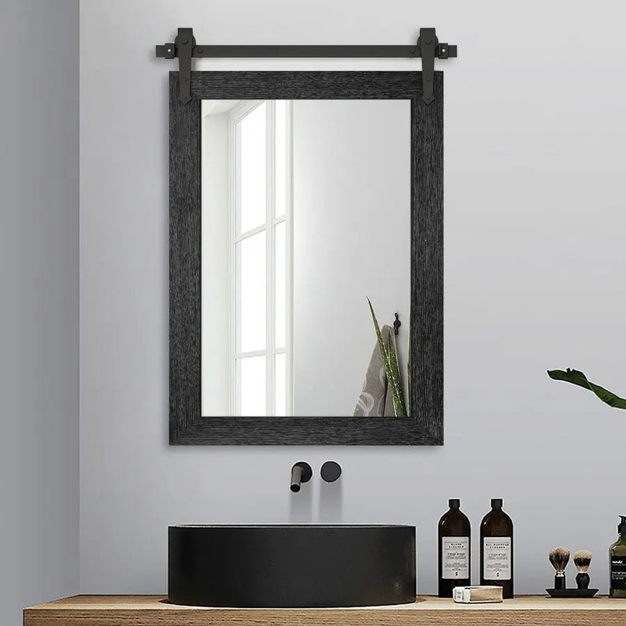 Farmhouse Bathroom Mirror Over Sink Rustic Western Barn Decor