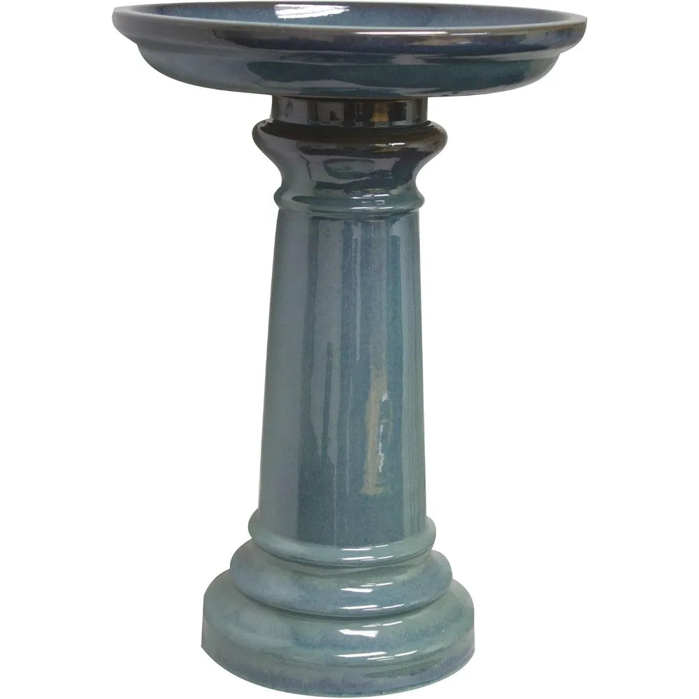 Harbor Gardens Ceramic Bird Bath With Timeless Glaze