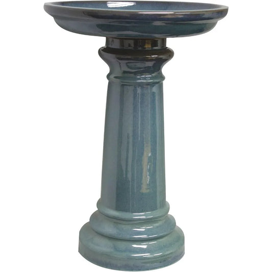 Harbor Gardens Ceramic Bird Bath With Timeless Glaze