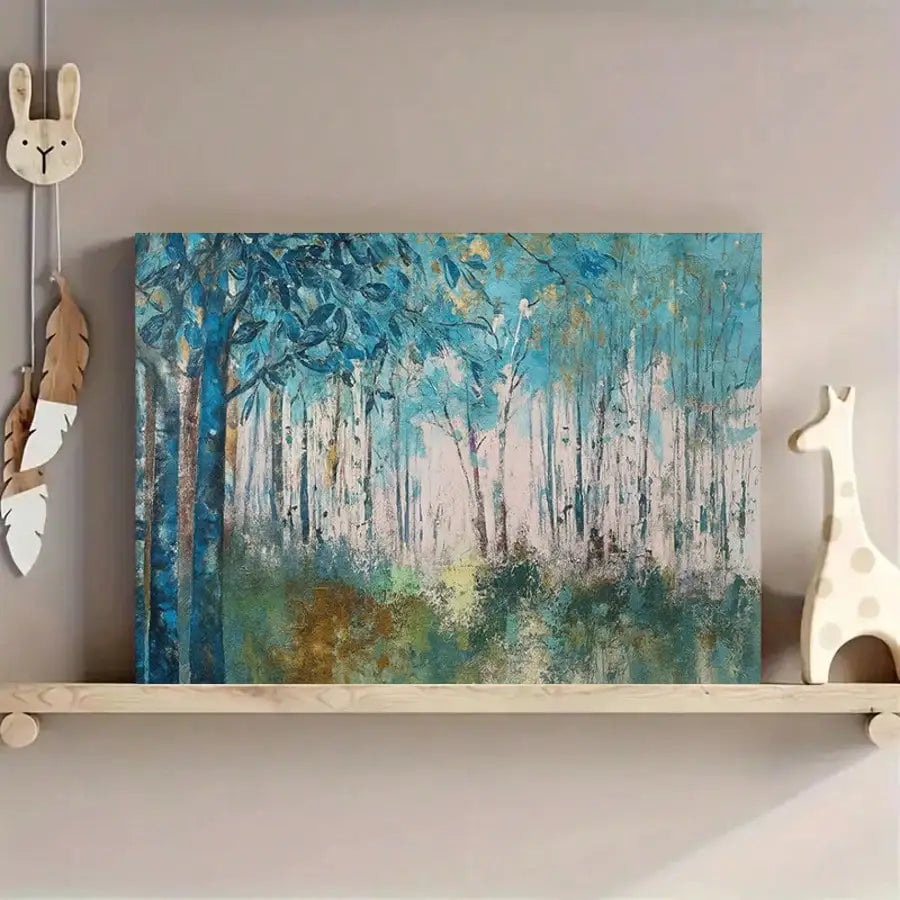 Framed Forest Landscape Canvas Wall Art For Living Room