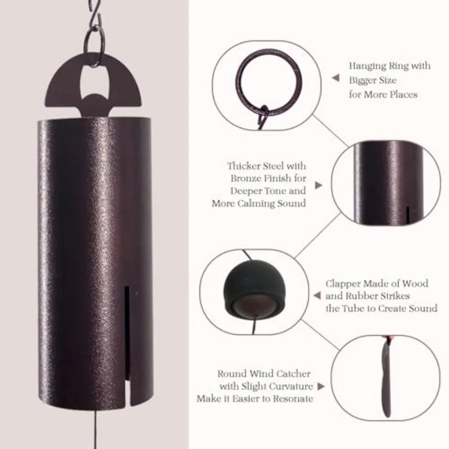 Deep Tone Outdoor Wind Chimes Bell For Patio Garden Serenity