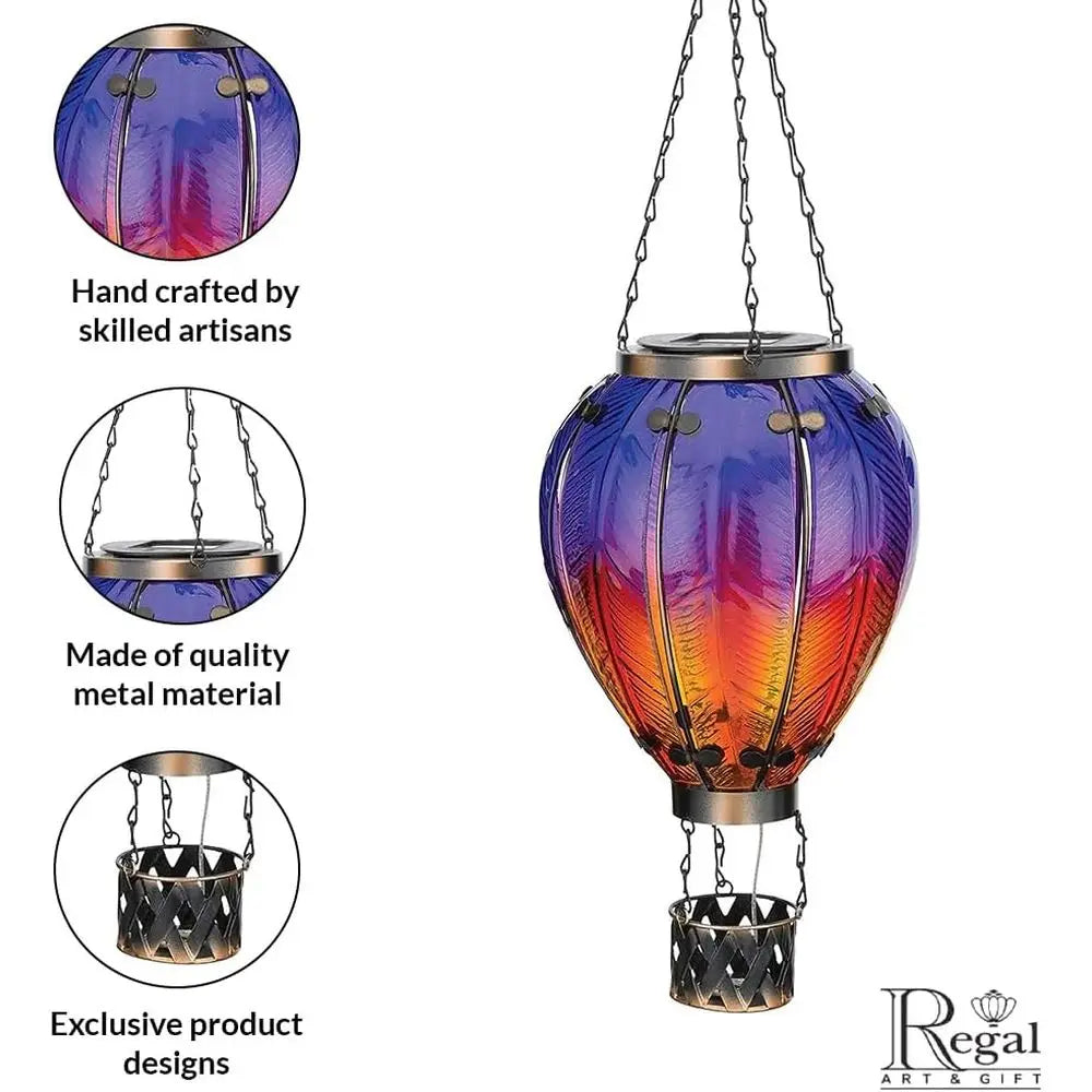 XMSJ LED Hot Air Balloon Solar Lantern Outdoor Decor