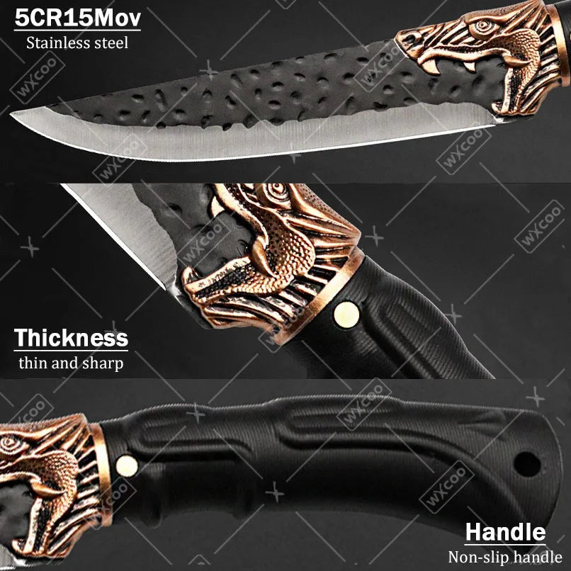 WXCOO 8 Piece Kitchen Chef Knife Set Stainless Steel Forged