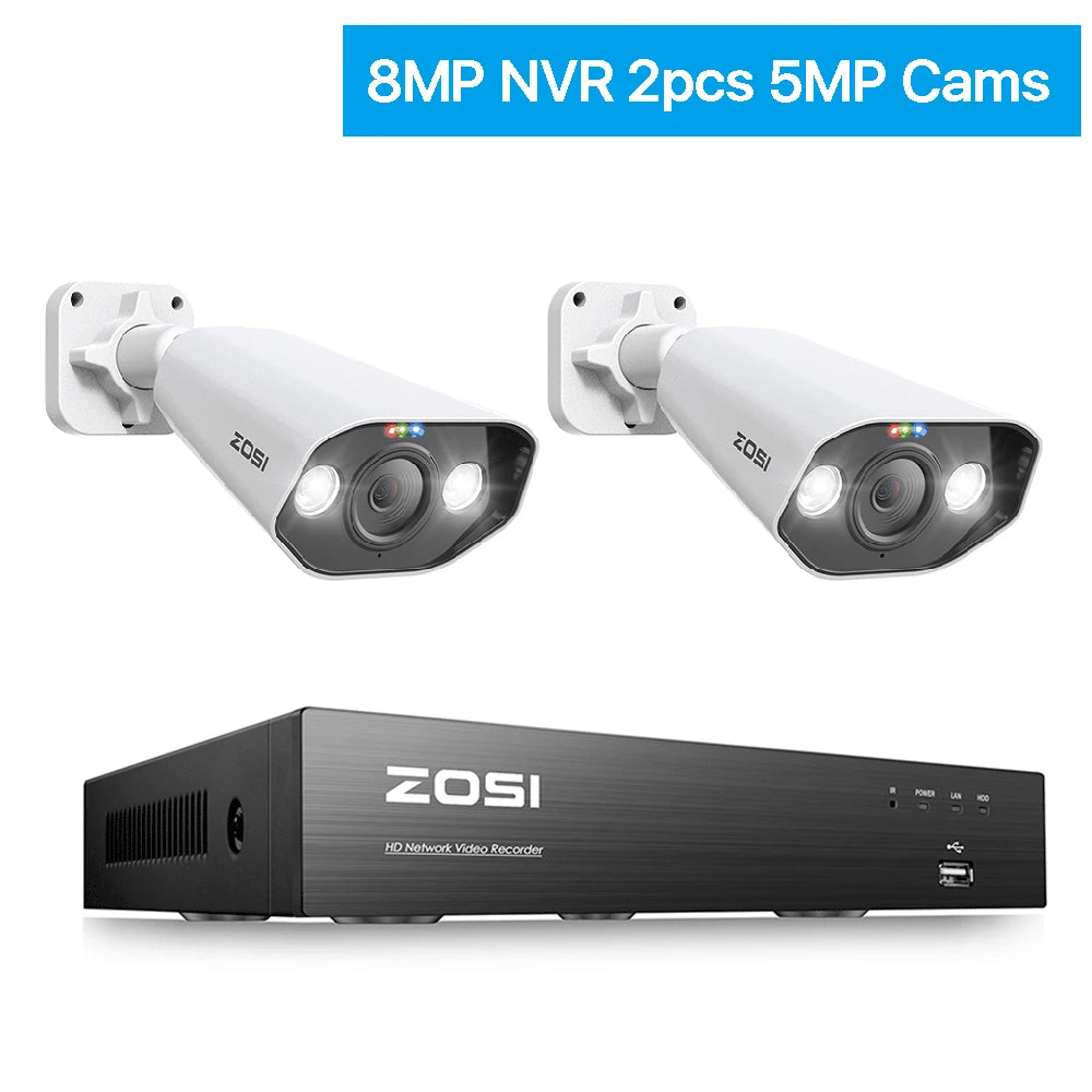 ZOSI 8CH POE Video Surveillance Kit 4K AI Night Vision