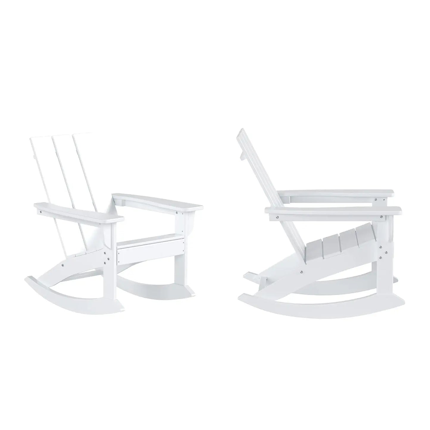 HDPE Modern Rocking Adirondack Chair Set UV Resistant Outdoor Patio