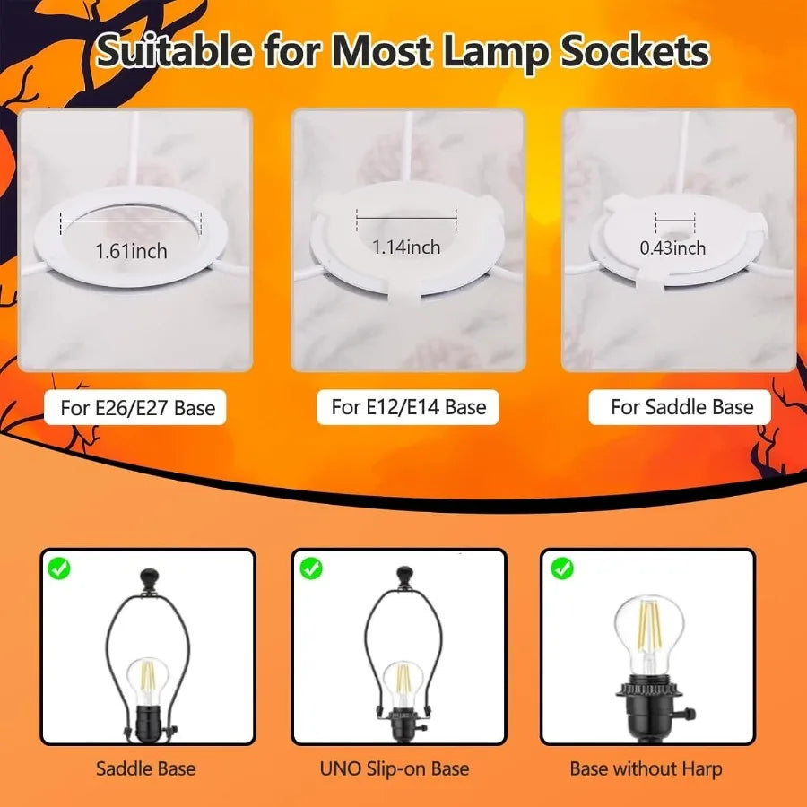 Halloween Pumpkin Design Drum Lamp Shade With Spider Theme