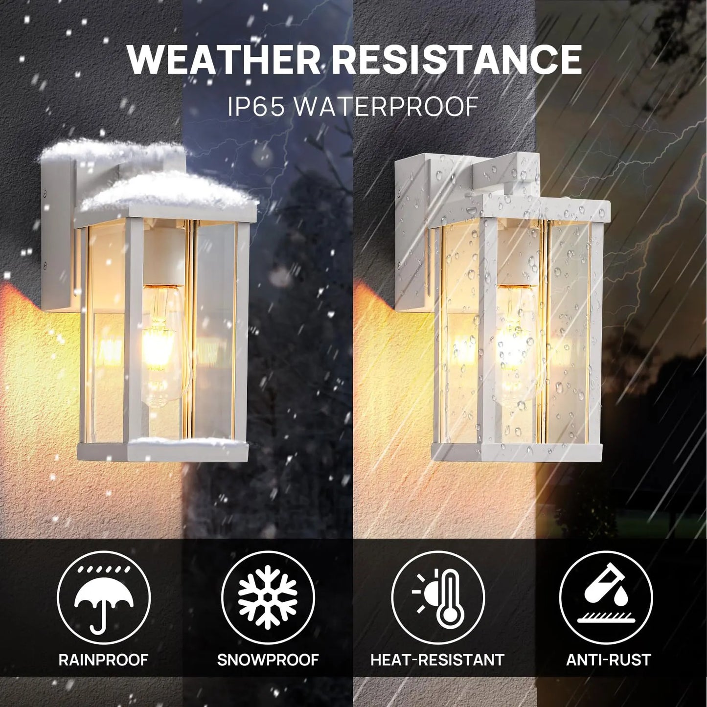 Dusk To Dawn Outdoor Wall Light With GFCI Outlet For Porch