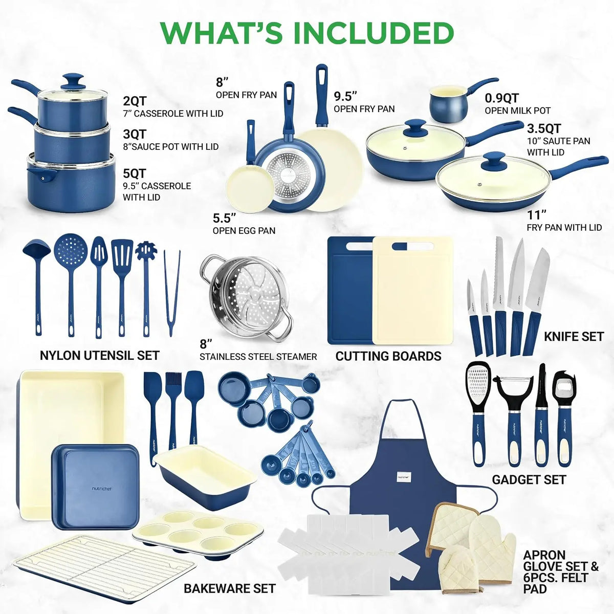 Professional Ceramic Nonstick Cookware And Bakeware Set