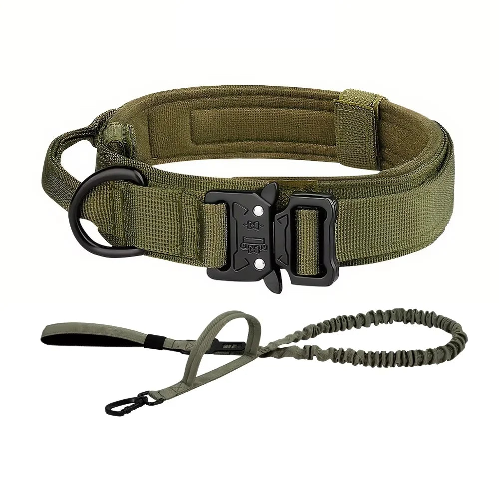 Dog Training Collar And Leash Set, Adjustable Tactical Collar
