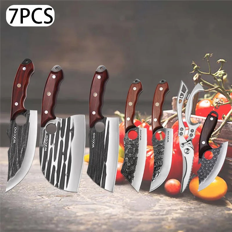Stainless Steel Kitchen Knives Set 14 Piece Multipurpose