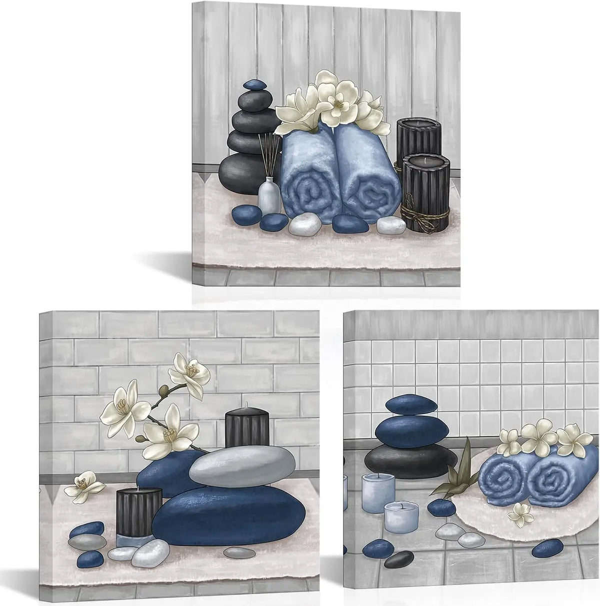 Premium Zen Stone Orchid Canvas Wall Art Print Collection