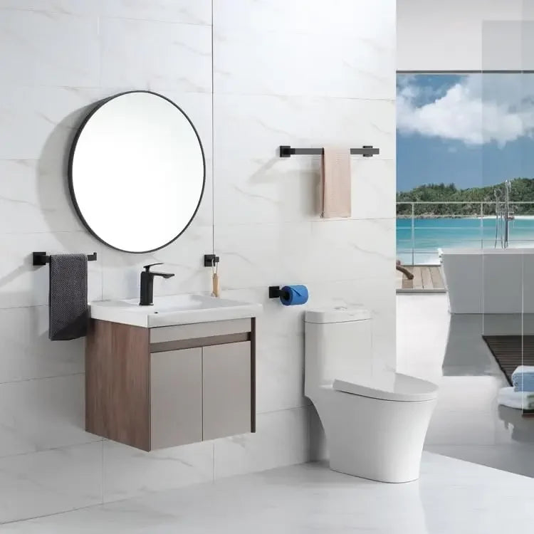 5Pcs Stainless Steel Toilet Paper Holder Set With Towel Bar