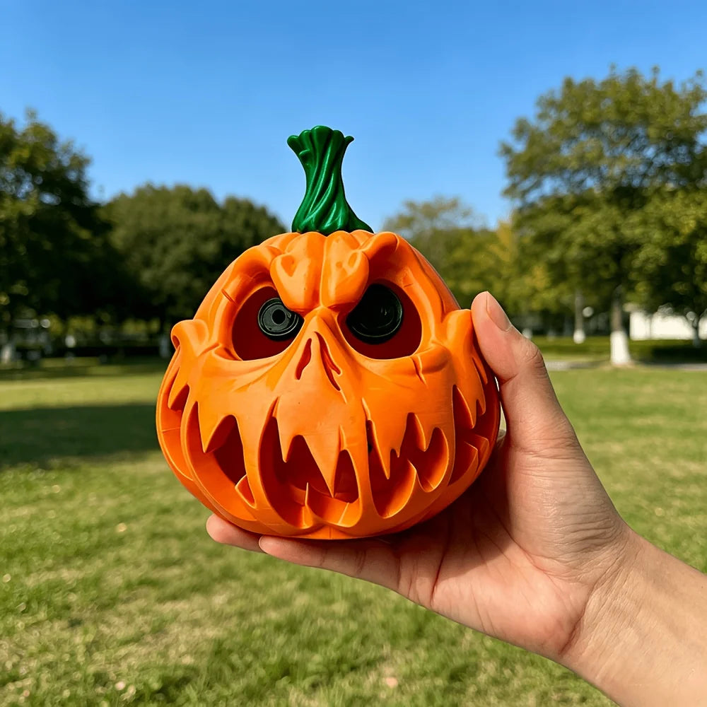 Resin Halloween Pumpkin Decor Spooky Skull Face Hollow Centerpiece