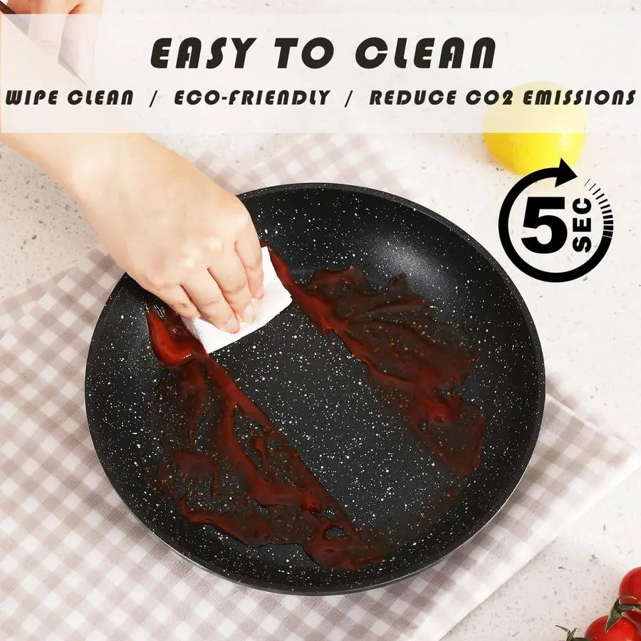 Nonstick Ceramic Cookware Set With Induction Compatible Pots And Pans