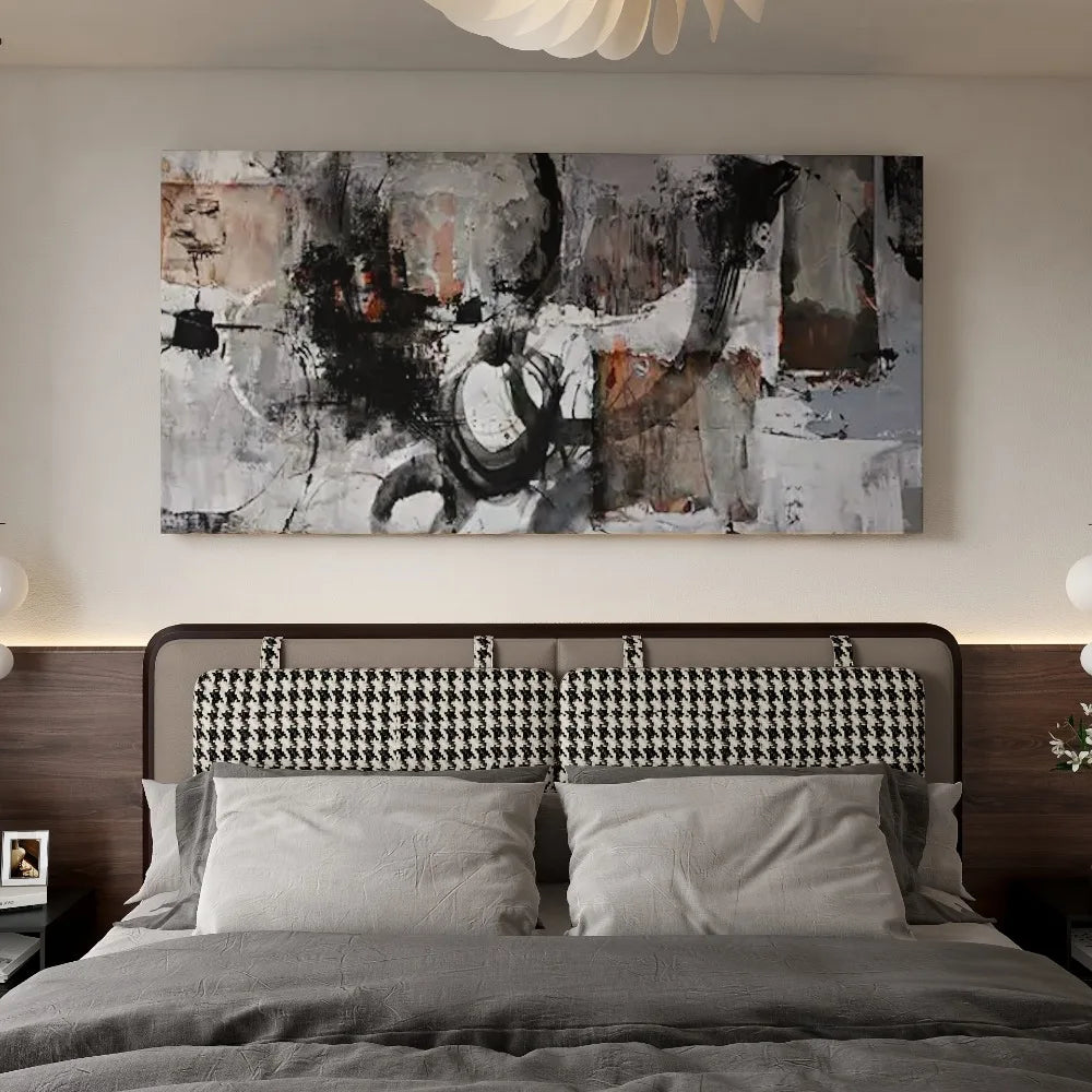 Wood Frame Black And White Canvas Wall Art Print Monochrome