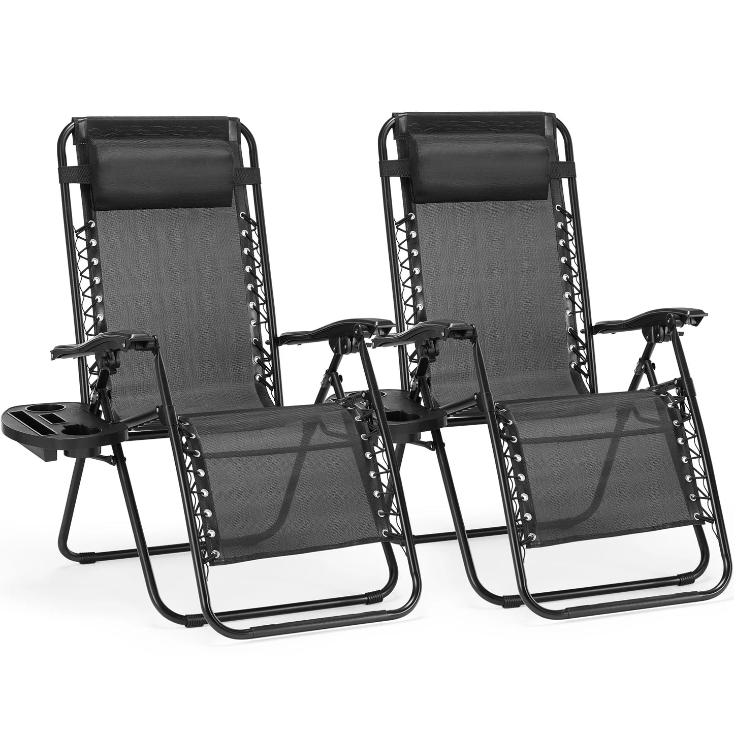 JHK Zero Gravity Portable Recliner With Cup Holders