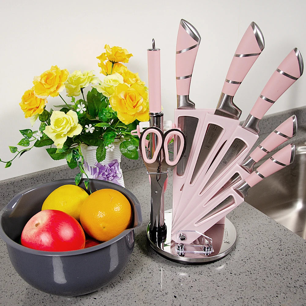 ZENG Stainless Steel Kitchen Knife Set With Scissors And Peeler
