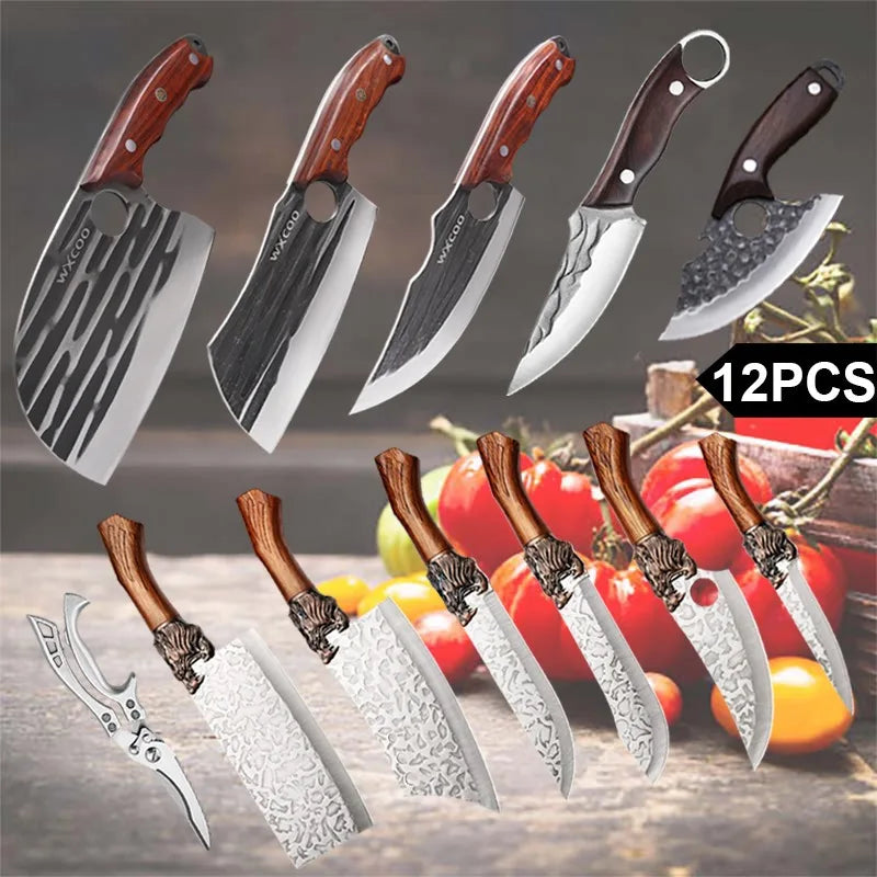 Stainless Steel Kitchen Knives Set 14 Piece Multipurpose
