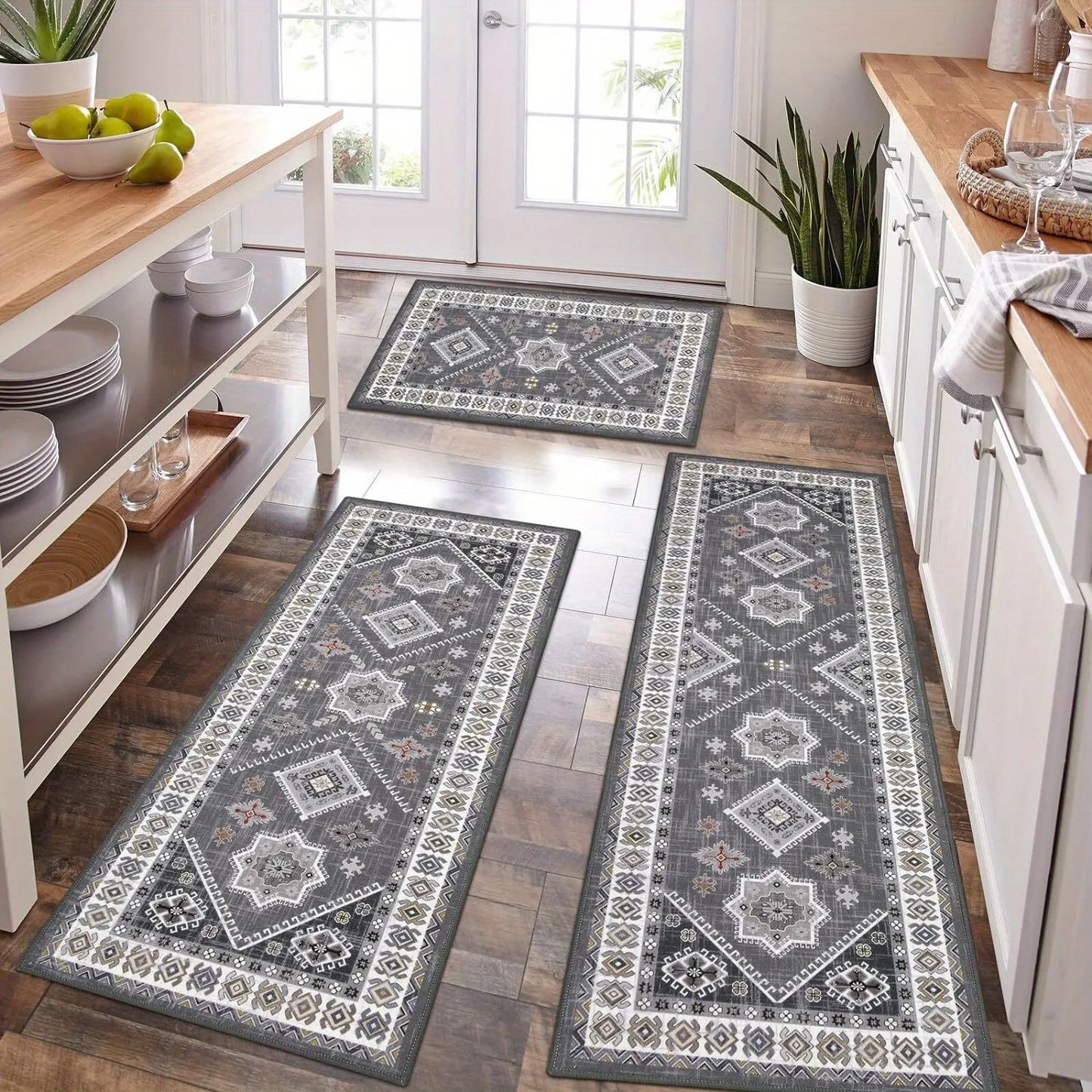 Bohemian Kitchen Floor Mat With Super Absorbent Anti Slip