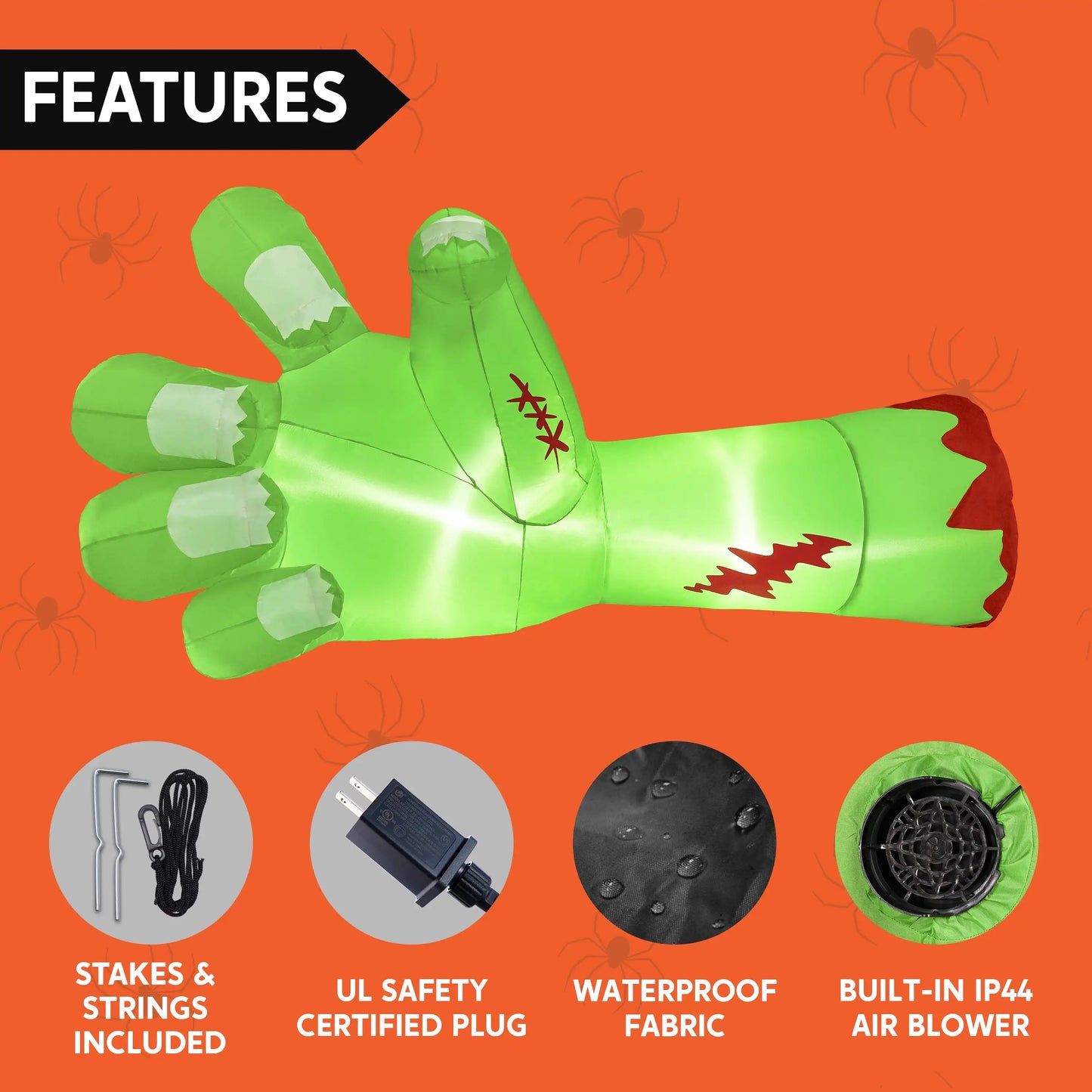 Joyfy Zombie Arm Halloween Inflatable With Built In LEDs