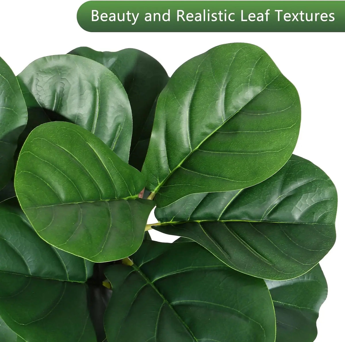 HiMiss Artificial Fiddle Leaf Fig Floor Tree With Planter