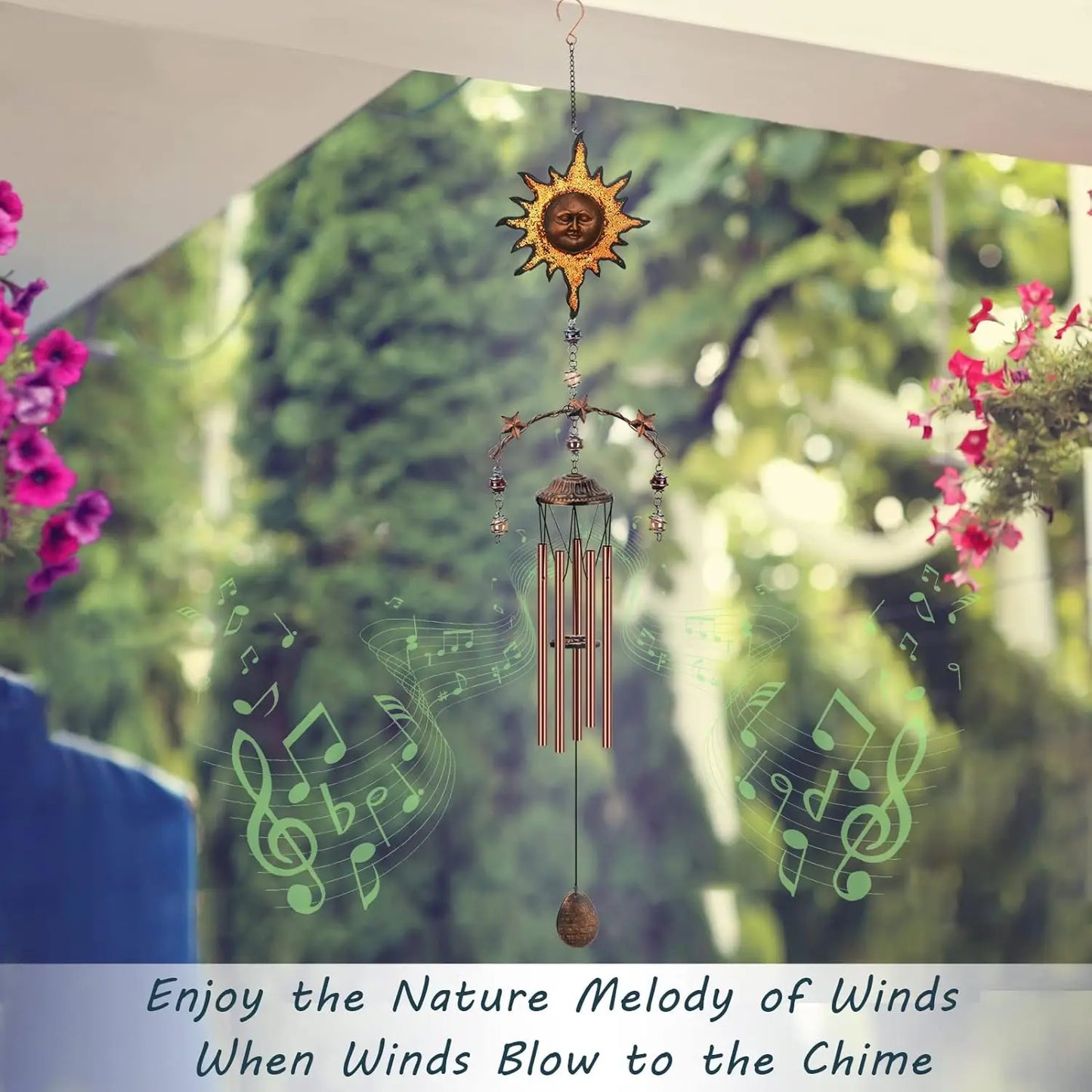 Deep Tone Aluminum Wind Chime Outdoor Patio Decor Gift