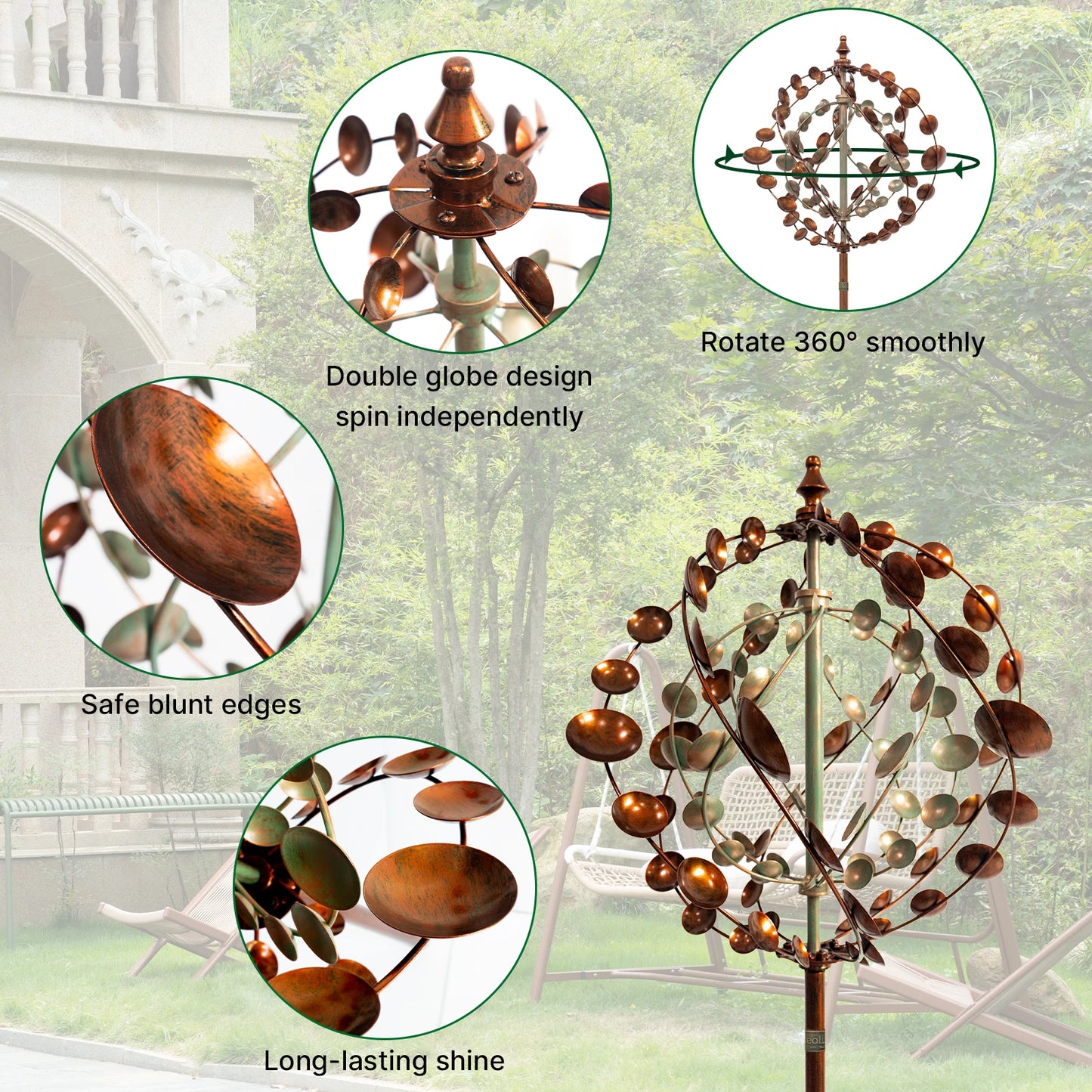Wind Spinners Outdoor Metal Kinetic Sculptures For Garden
