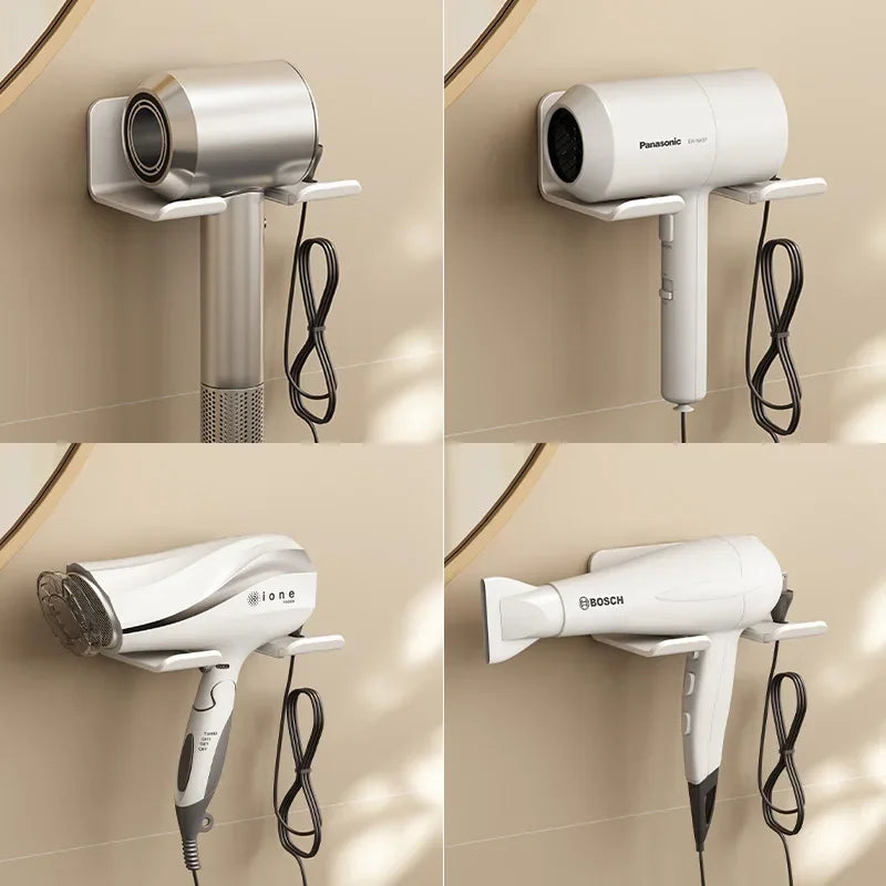 Hair Dryer Holder Wall Mount Aluminum Bathroom Shelf