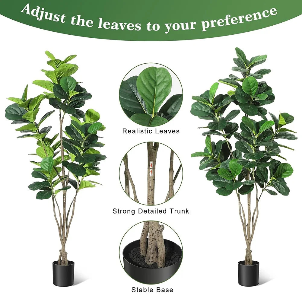 HiMISSCN Fiddle Leaf Fig Artificial Tree With Pot