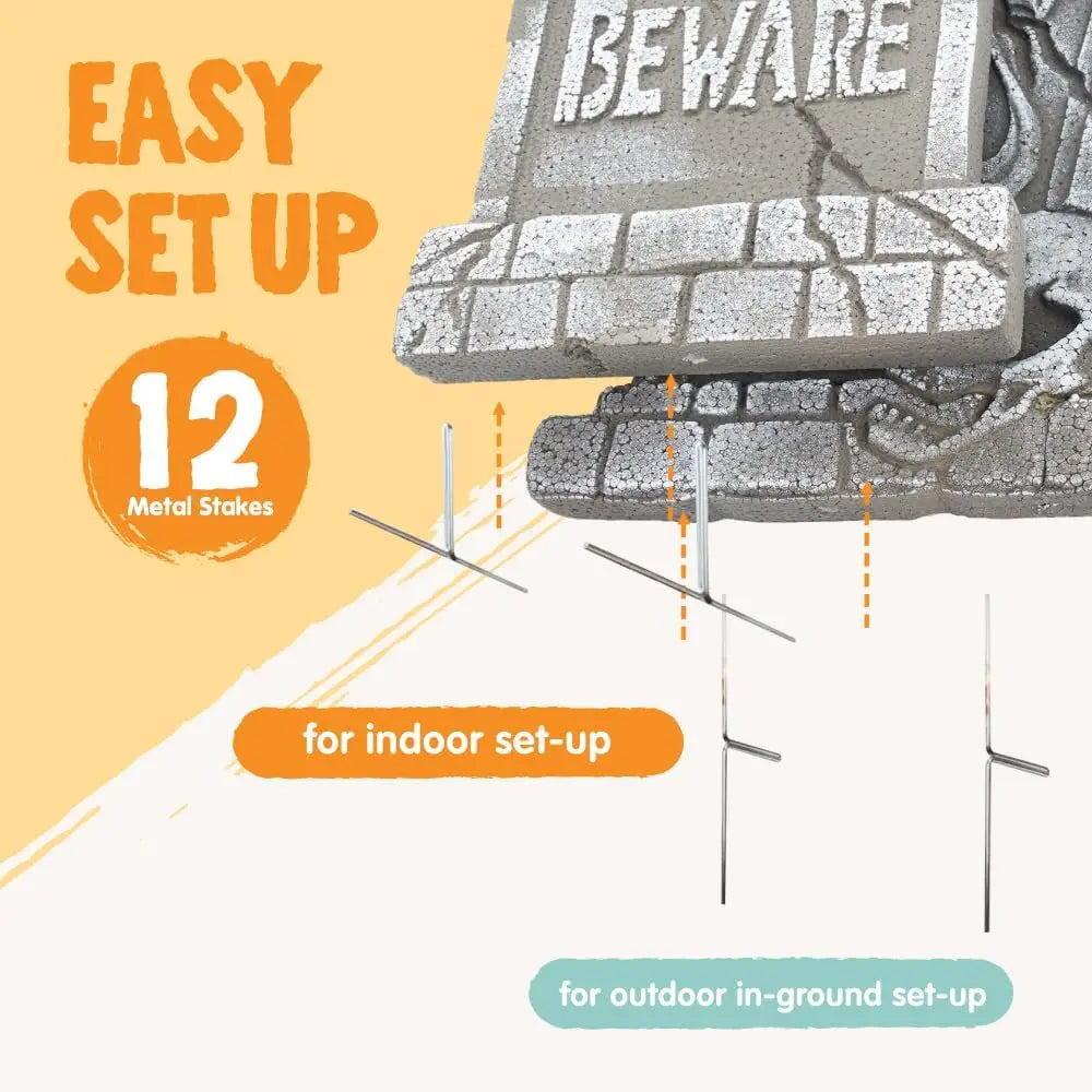 Halloween Outdoor Foam Tombstones Graveyard Headstones 5 Pack With Stakes