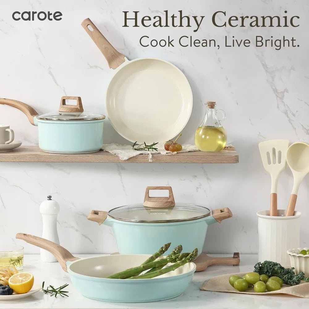 DAFIFY 21-Piece Ceramic Nonstick Induction Cookware Set PFAS Free