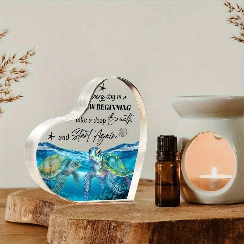 Sea Turtle Acrylic Decor Desk Ornament for Home Office