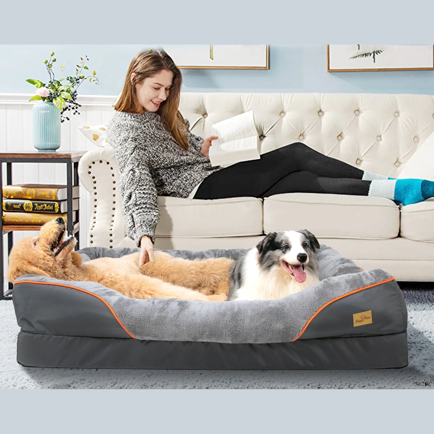 BINGOPAW Dog Bed Anti Allergy With Removable Washable Cover