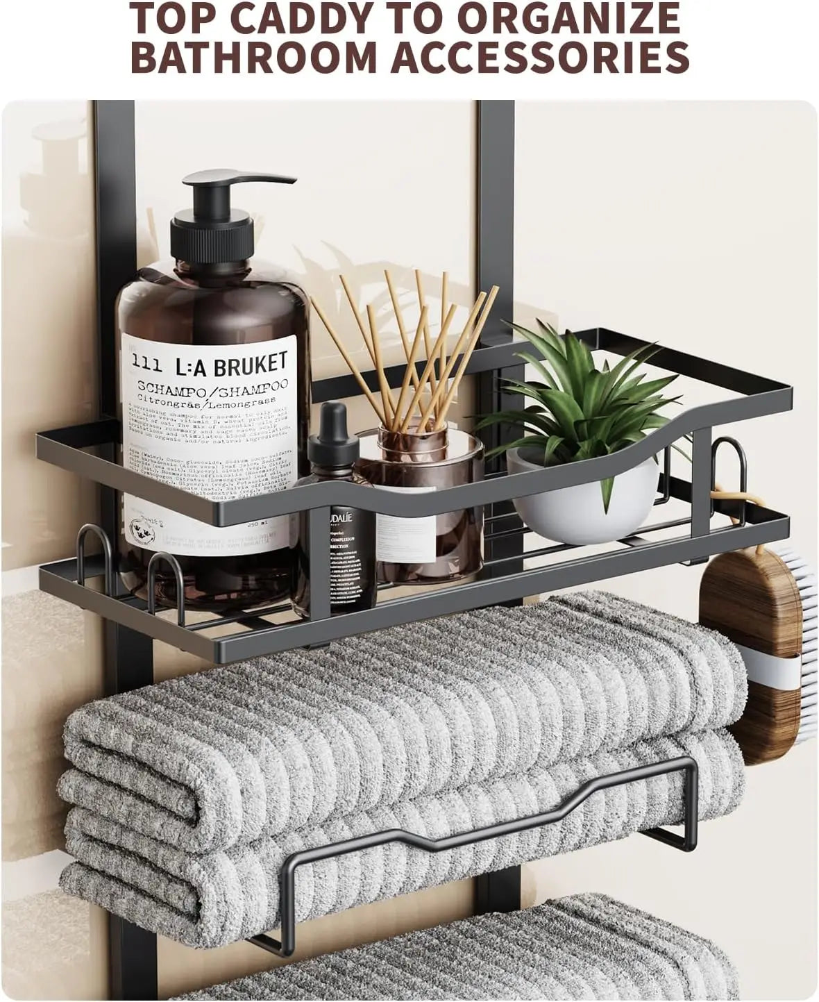 XIUWO 6-Tier No Drill Over The Door Hanging Towel Rack