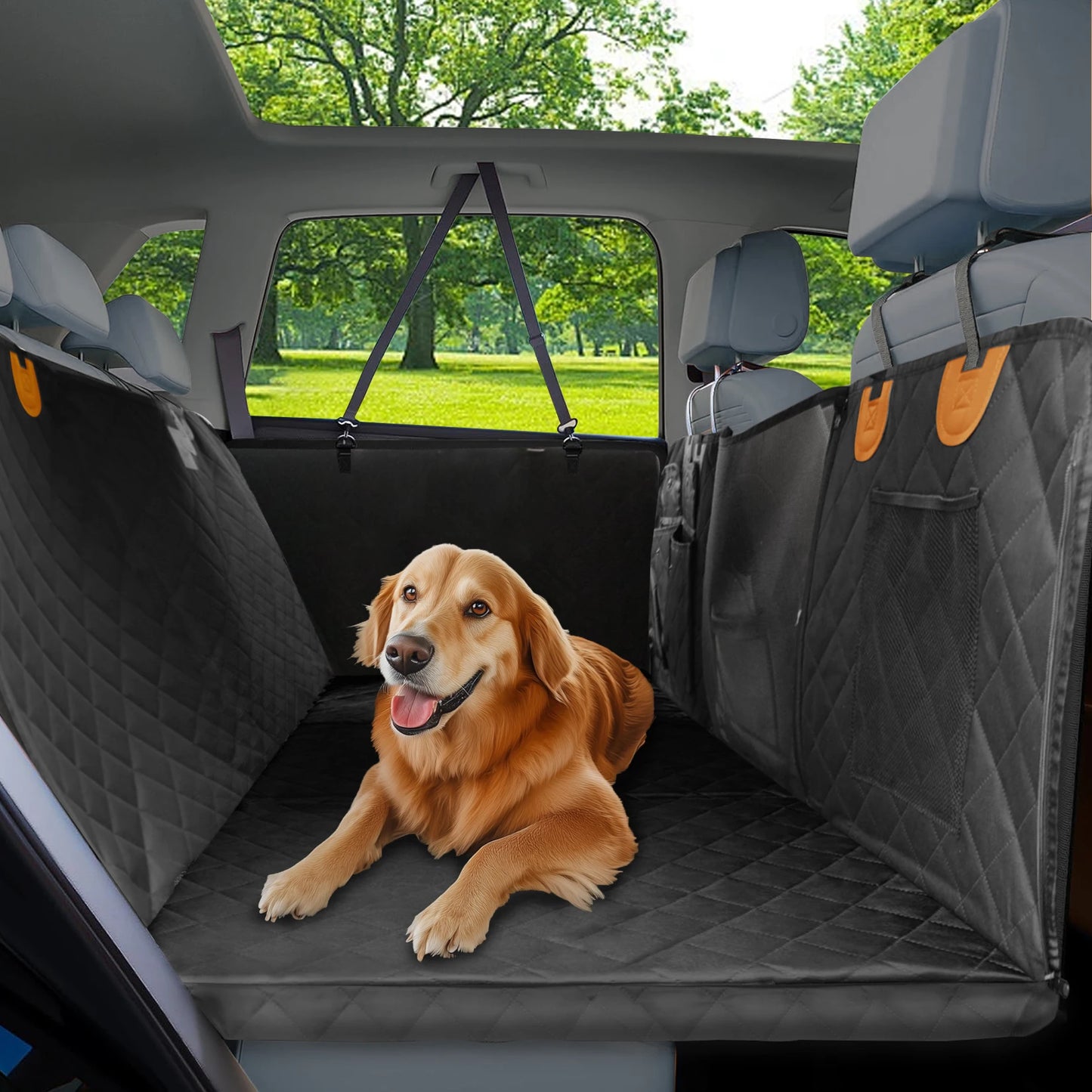 Borwart Waterproof Dog Car Seat Cover With Mesh Window